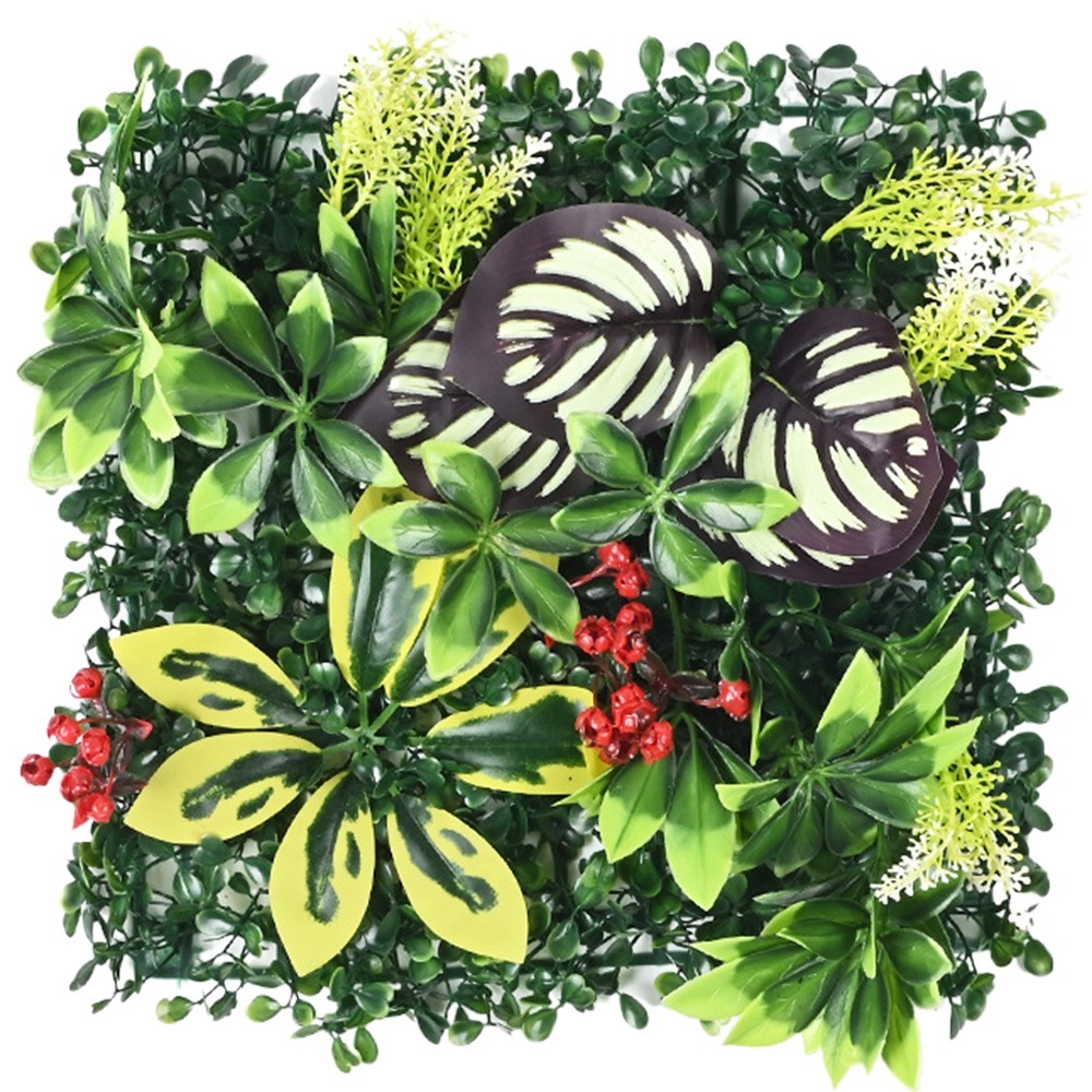 Flower Wall Panel - DIY人工植物壁パネルフラワーUV保護シミュレーションメープルプラントシートグリーン水やり不要フェイクグリーンマット