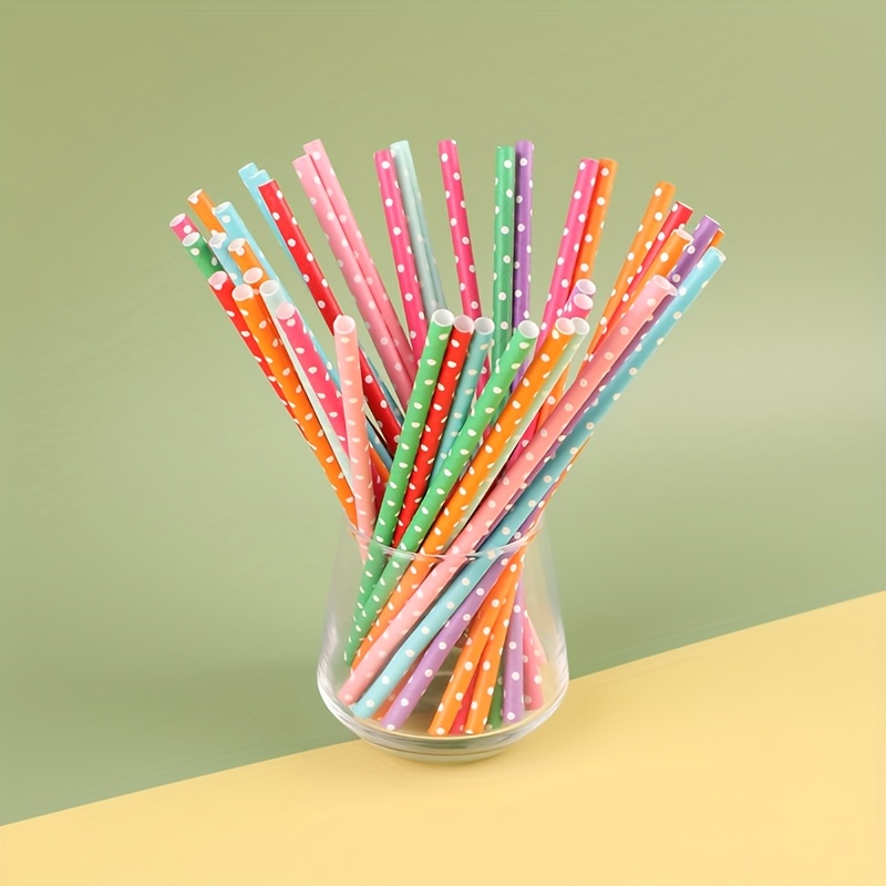 Paper Straw Color - バー、誕生日、結婚式、パーティーに適したカラフルな使い捨て紙ストロー 100 本 - 高品質の飲料アクセサリー