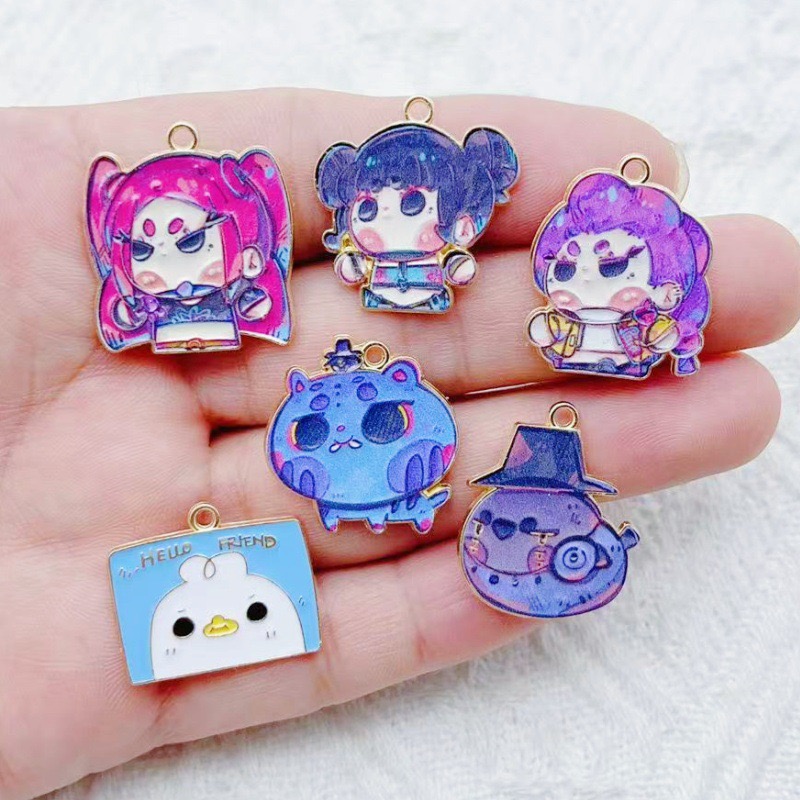 Event Party - 10 個漫画アニメペンダントオイルドロップ合金 DIY イヤリングキーホルダーペンダントアクセサリー