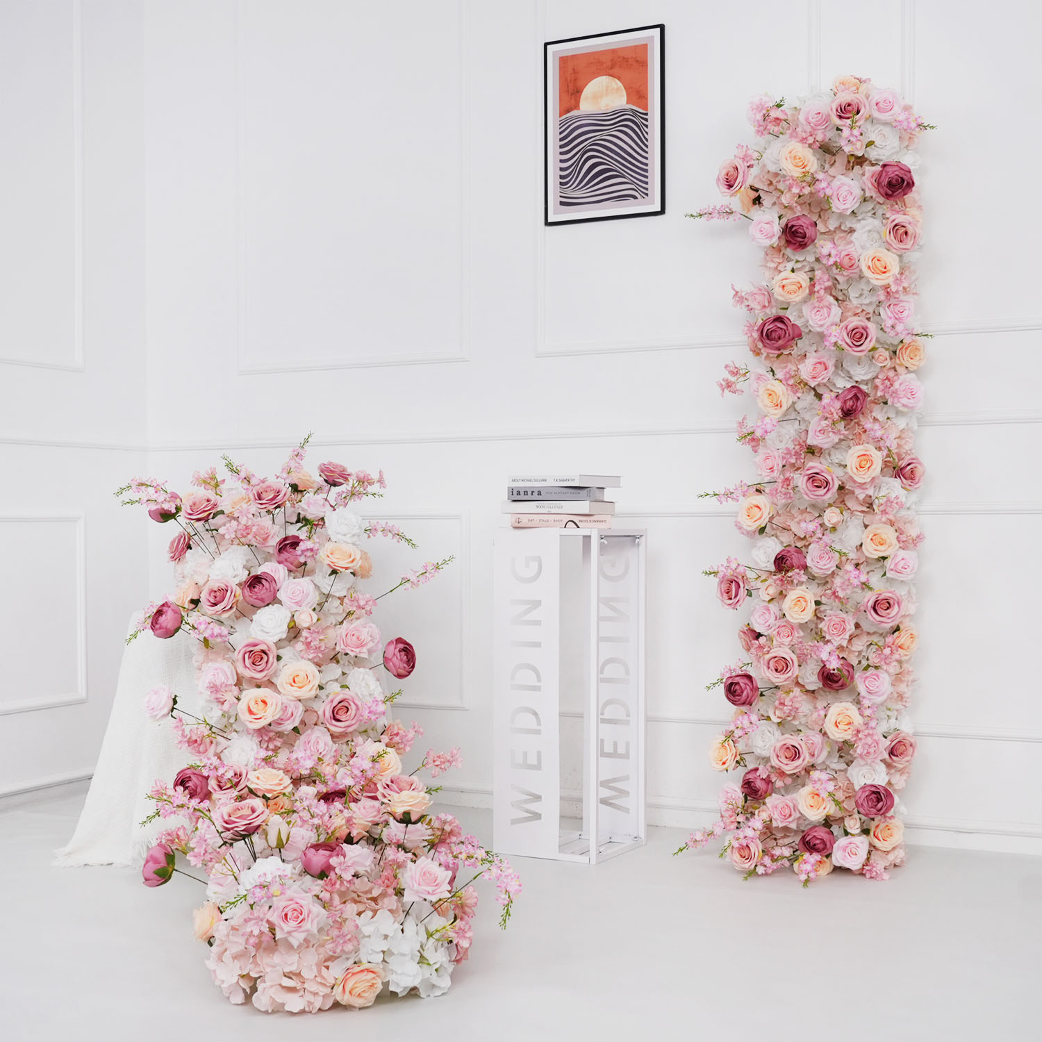 Flower Wall Panel - Uflower 高級造花列誕生日パーティーセンターピース結婚式の装飾花の背景の装飾イベントステージフローラ