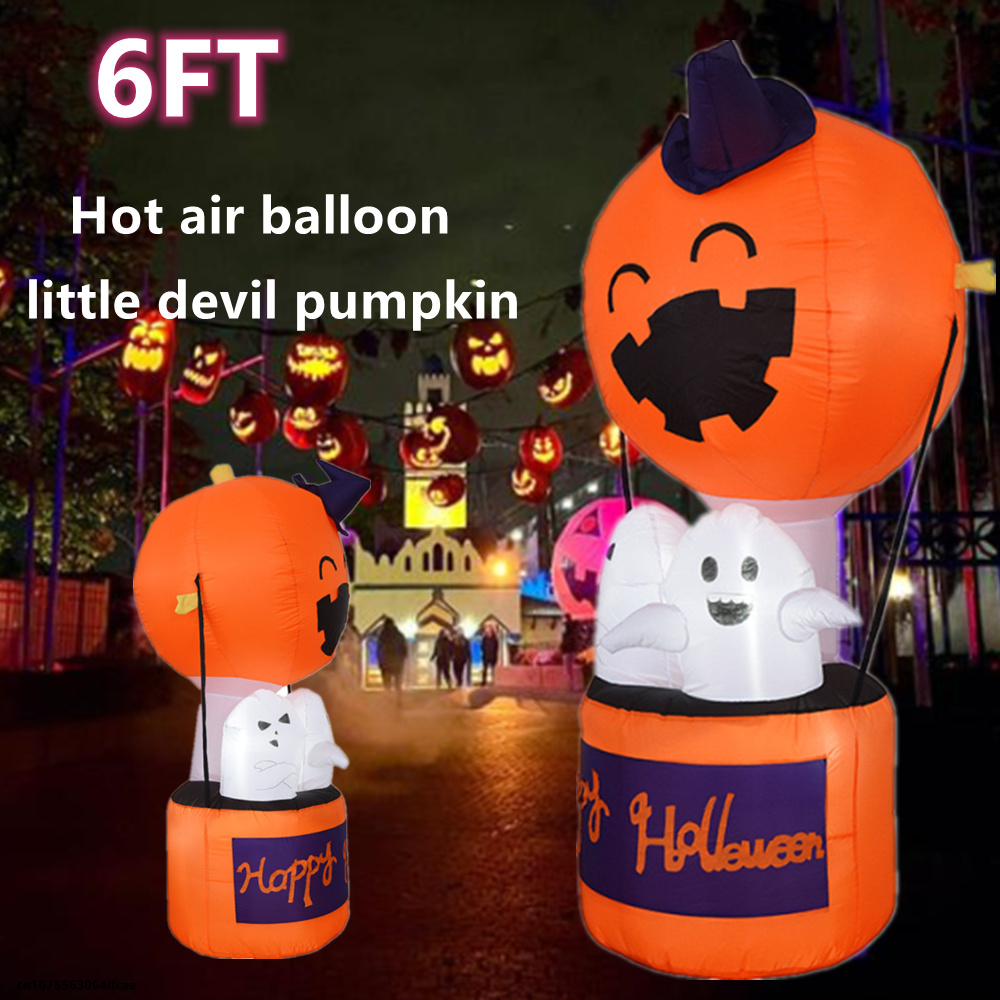Led Balloon Light - LEDライト付きのハロウィーンのインフレータブルバルーン,エアバルーン,小さな悪魔のような形,屋内および屋外の庭,空気の装飾,1.8m