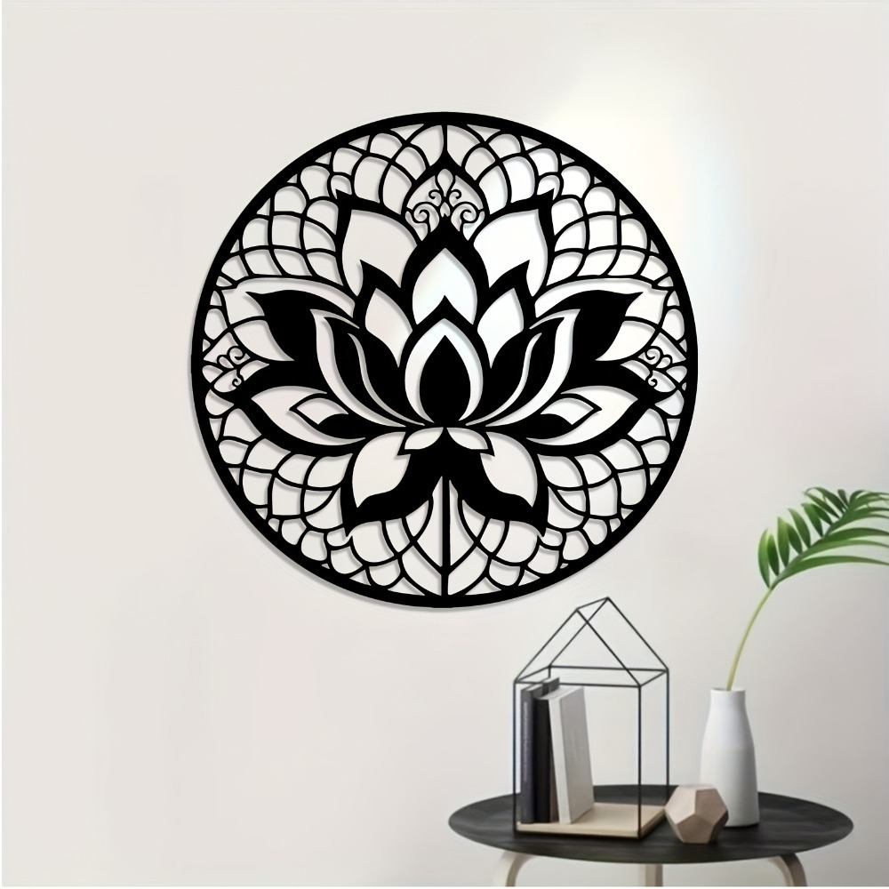 Flower Wall Panel - ルミホメタルウォールアート蓮の花2Dフラットアルミパネル装飾防錆耐候性屋内屋外ホームガーデン壁掛け