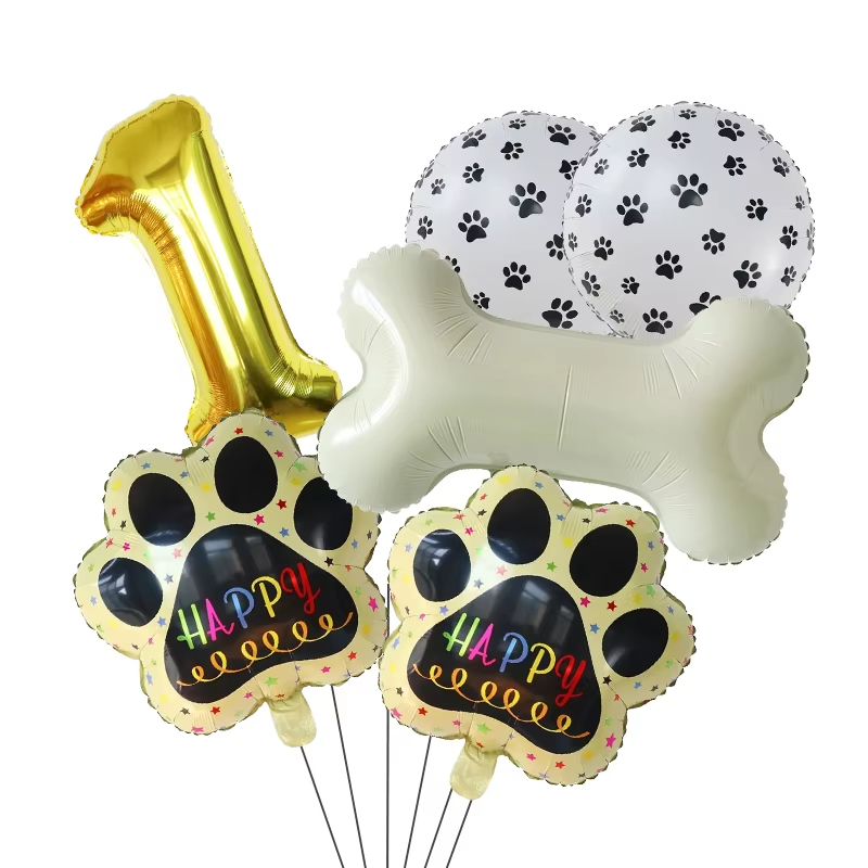 Let'S Party Event Supply - ゴールドWOOFバルーン、犬の誕生日パーティー用品、犬のパーティーデコレーション用Lets Pawtyバナー、犬の誕生日パーティー用バルーン