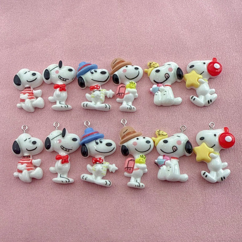 Event Party - 10個入り樹脂製のかわいい小さな犬のペンダント、DIYジュエリー作り用イヤリング、キーホルダーアクセサリー