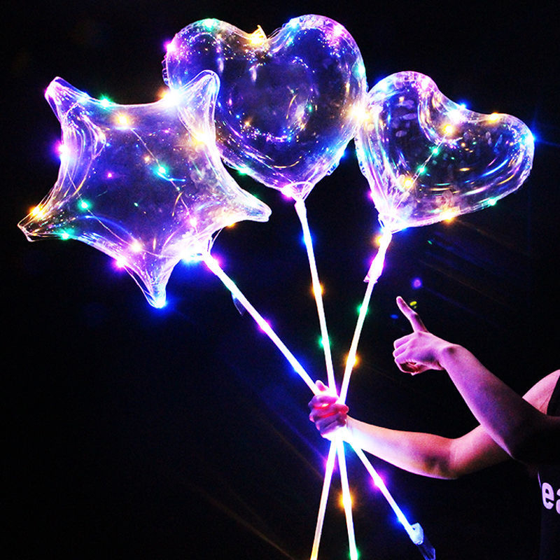 Led Balloon Light - 1 セット LED クリアバルーン透明ボボバルーン LED ライトラウンドハート星形風船グロボス誕生日パーティーの装飾