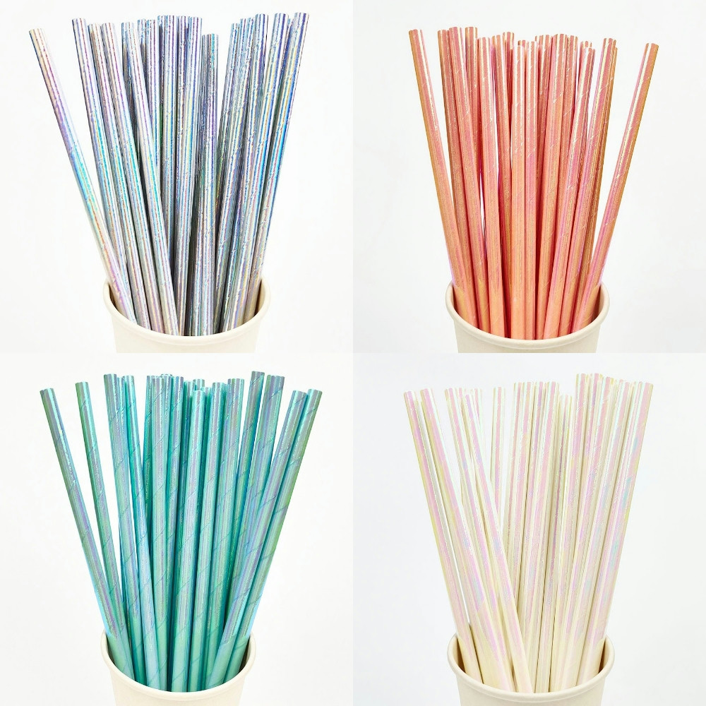 Paper Straw Color - ピンクとゴールドの紙ストロー,25個,装飾用品,パーティー,結婚式,誕生日,ベビーシャワー用