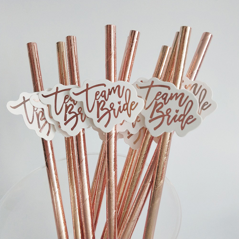 Paper Straw Color - お土産や結婚式の装飾用のローズゴールドストロー,カスタマイズするための小さな紙ストロー,パーティーに最適,10個