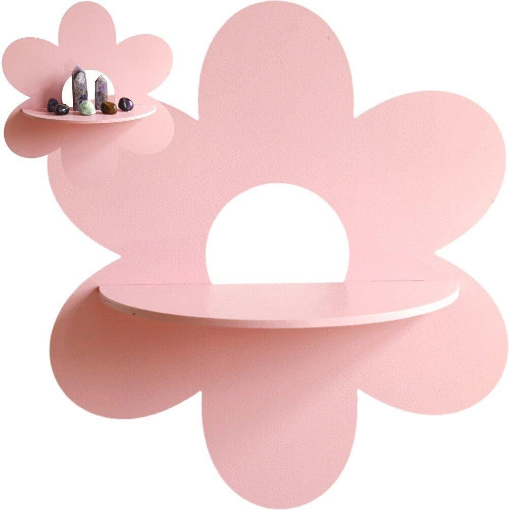 Flower Wall Panel - 花の形の壁掛け収納ホルダー木製ウォールアート壁飾りフローティングプラントシェルフ浴室ホームルーム装飾ギフト寝室用