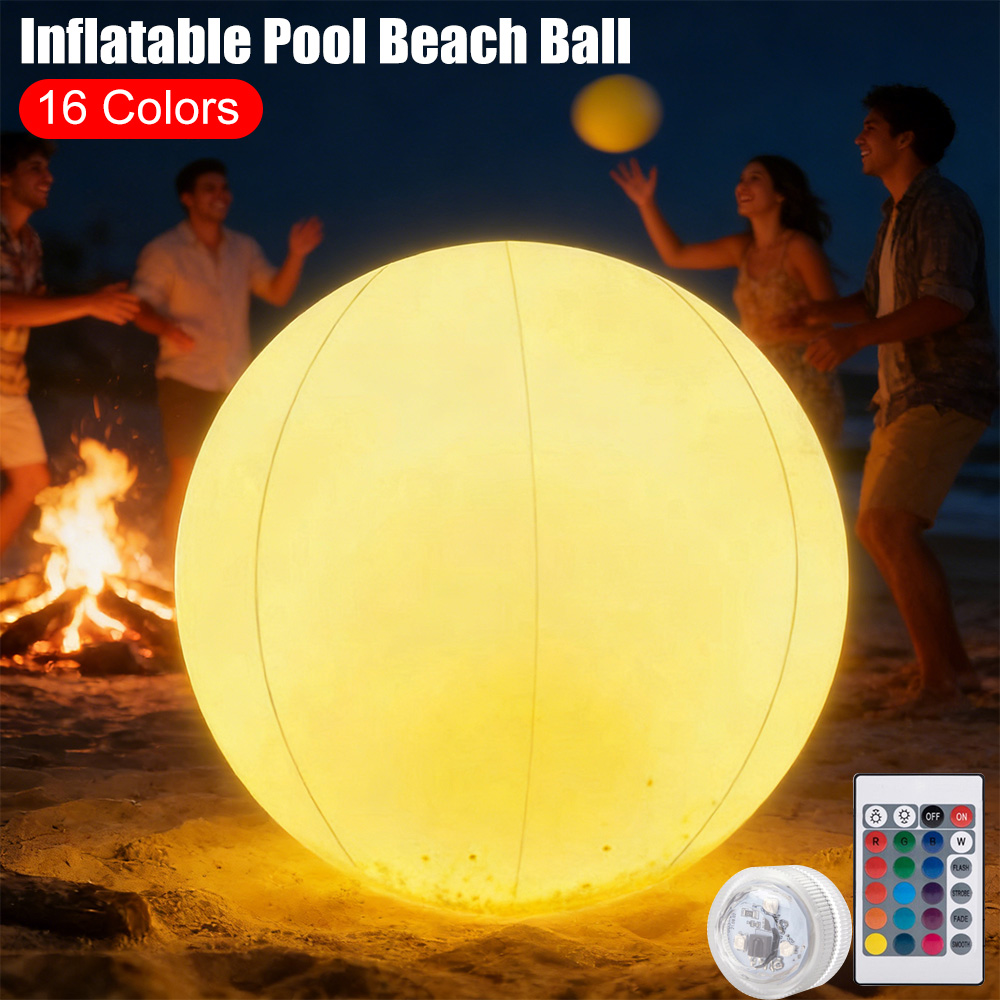 Led Balloon Light - インフレータブルプールビーチボール発光LED光るバルーン16色屋外ガーデンボール水ゲームボールライトパーティーデコレーション