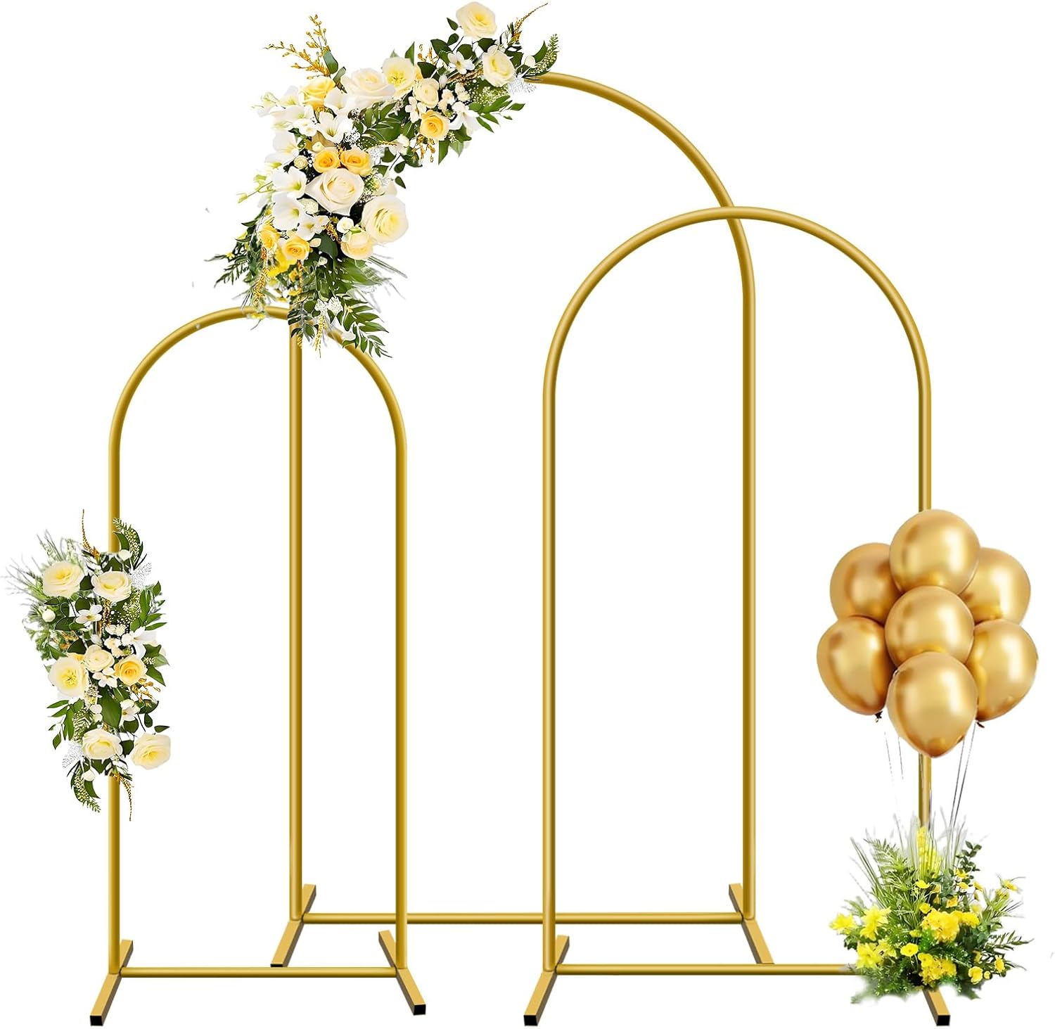 Balloon Arch Kit - 1pc ゴールドメタルアーチ背景スタンドアーチフレームバルーン弓結婚式誕生日パーティーベビーシャワー卒業式装飾