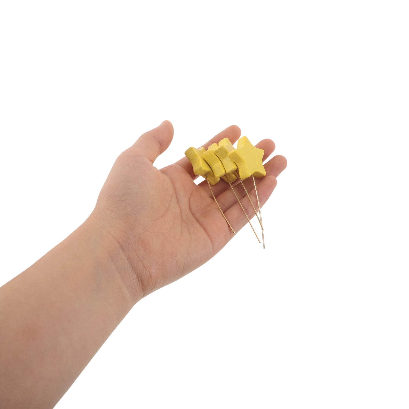 Centerpiece Stick - 6個入りミニ木製五芒星ピック、五芒星の装飾、花瓶の詰め物、テーブルセンターピース、クラフト花瓶スティック、結婚式や誕生日用