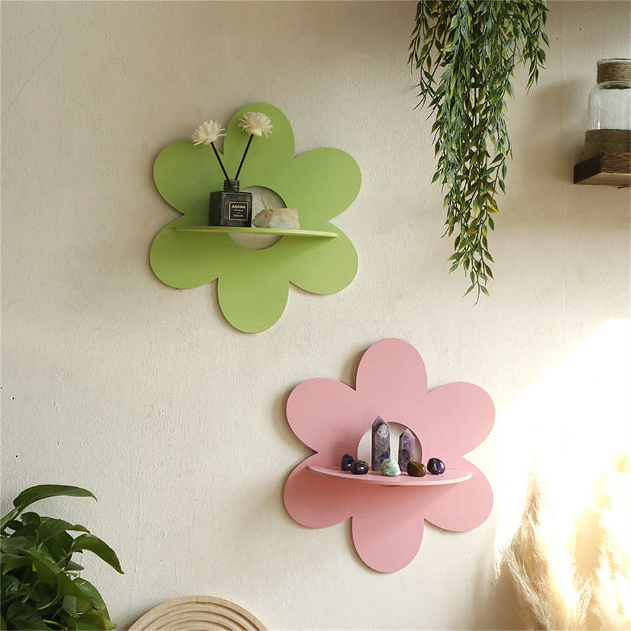 Flower Wall Panel - 花とクリスタルの壁の棚,自由奔放に生きるスタイル,寝室,リビングルーム,家の装飾
