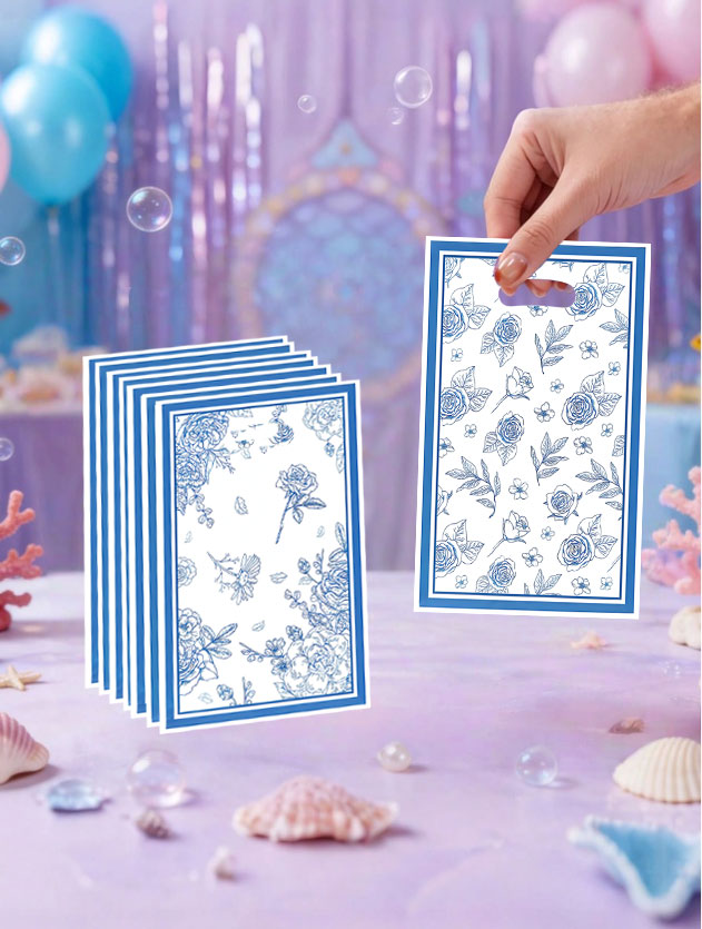 Party Event Supply Store - 20個/40個入りパーティーギフトバッグ、青と白、さまざまな花柄のギフトバッグ、誕生日、フェスティバル、パーティー、イベント、ギフト包装袋、パーティー記念品包装袋、イベントやパーティー用品、オフィスギフトに最適、持ち運びが簡単、保管も簡単。