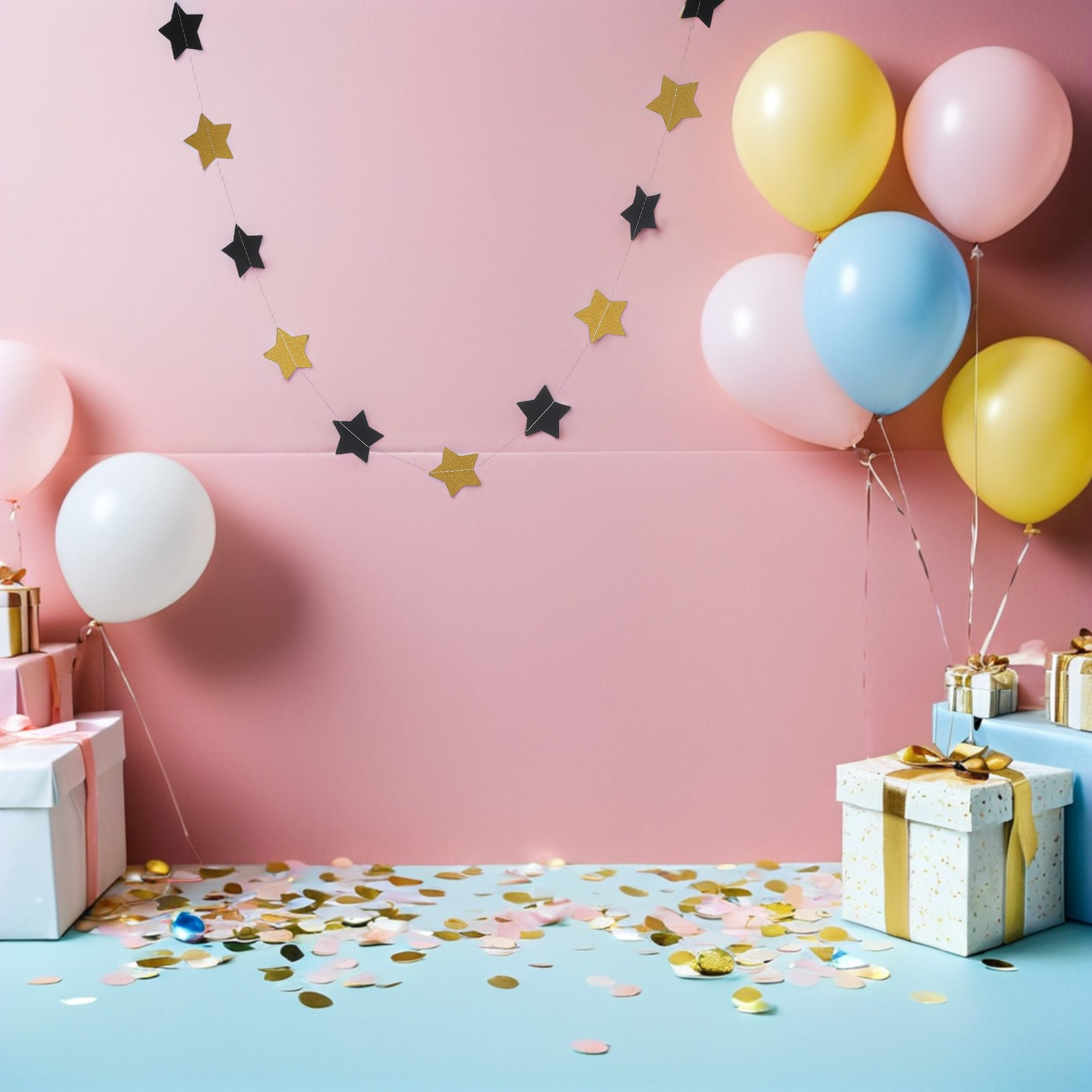 Party Banner Gold - 2 個のゴールドスターガーランドバナー両面グリッターパーティーハンギングデコレーション誕生日ベビーシャワーホリデーパーティー用品