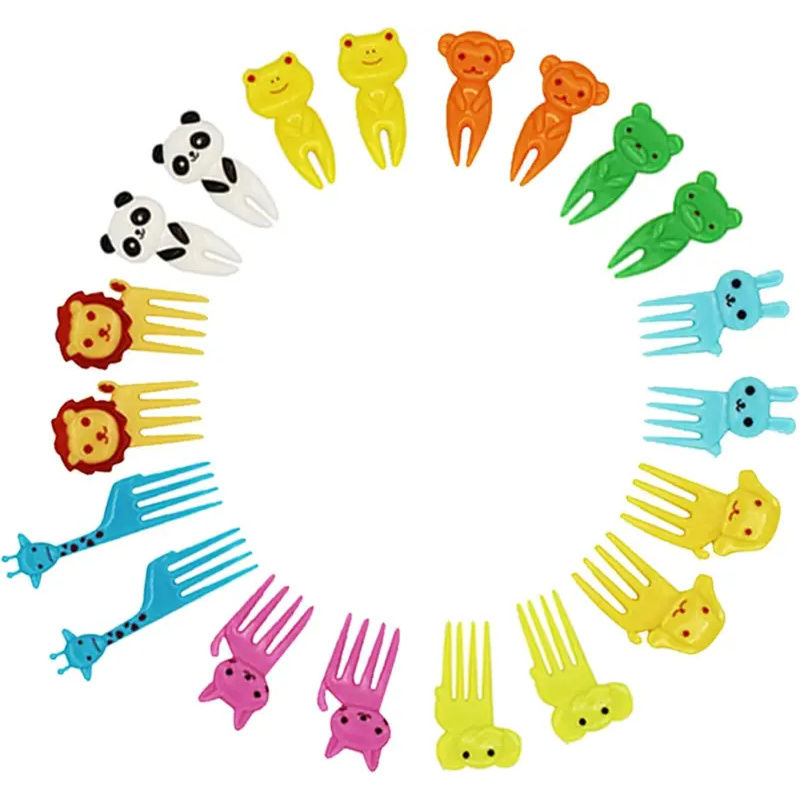 Centerpiece Stick - 10-70pc フルーツフォークつまようじ串セット子供用プラスチック動物フードピック弁当ランチボックス装飾アクセサリー