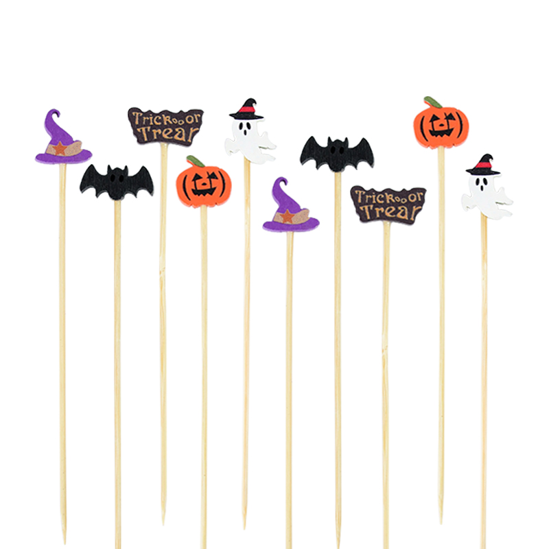 50/100 個ハロウィンパーティーつまようじ使い捨て竹串カ - Centerpiece Stick のレビューと価格