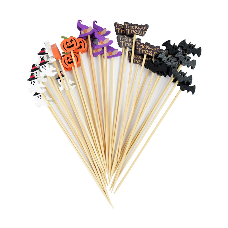 50/100 個ハロウィンパーティーつまようじ使い捨て竹串カ - Centerpiece Stick のレビューと価格