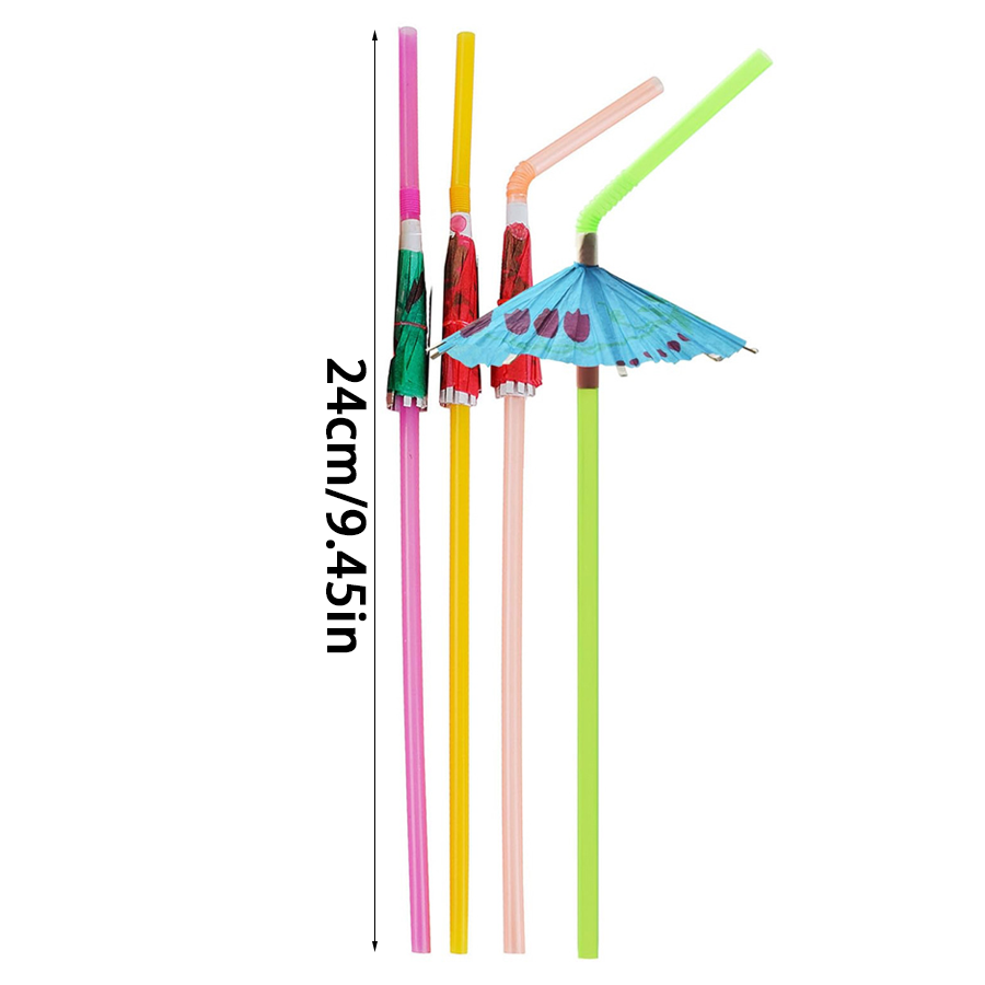 30/60 個のカラフルなドリンクストロー紙傘付きフェスティ - Paper Straw Color のレビューと価格