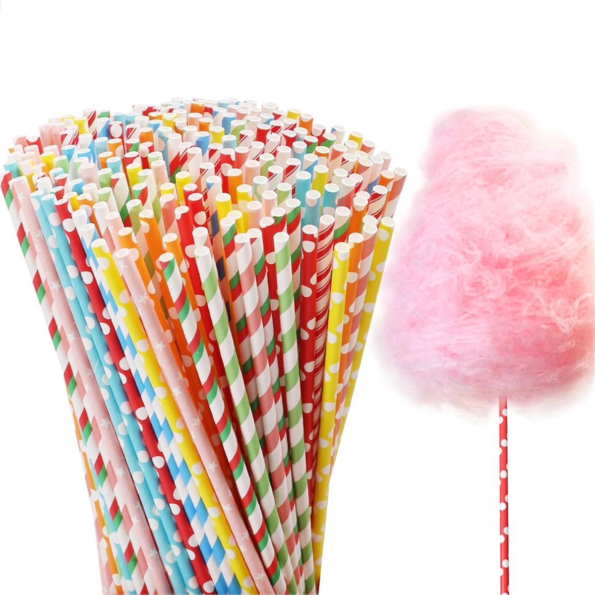 ABZT 綿菓子コーン200個、綿菓子スティック11.8イン - Cotton Candy Cone のレビューと価格
