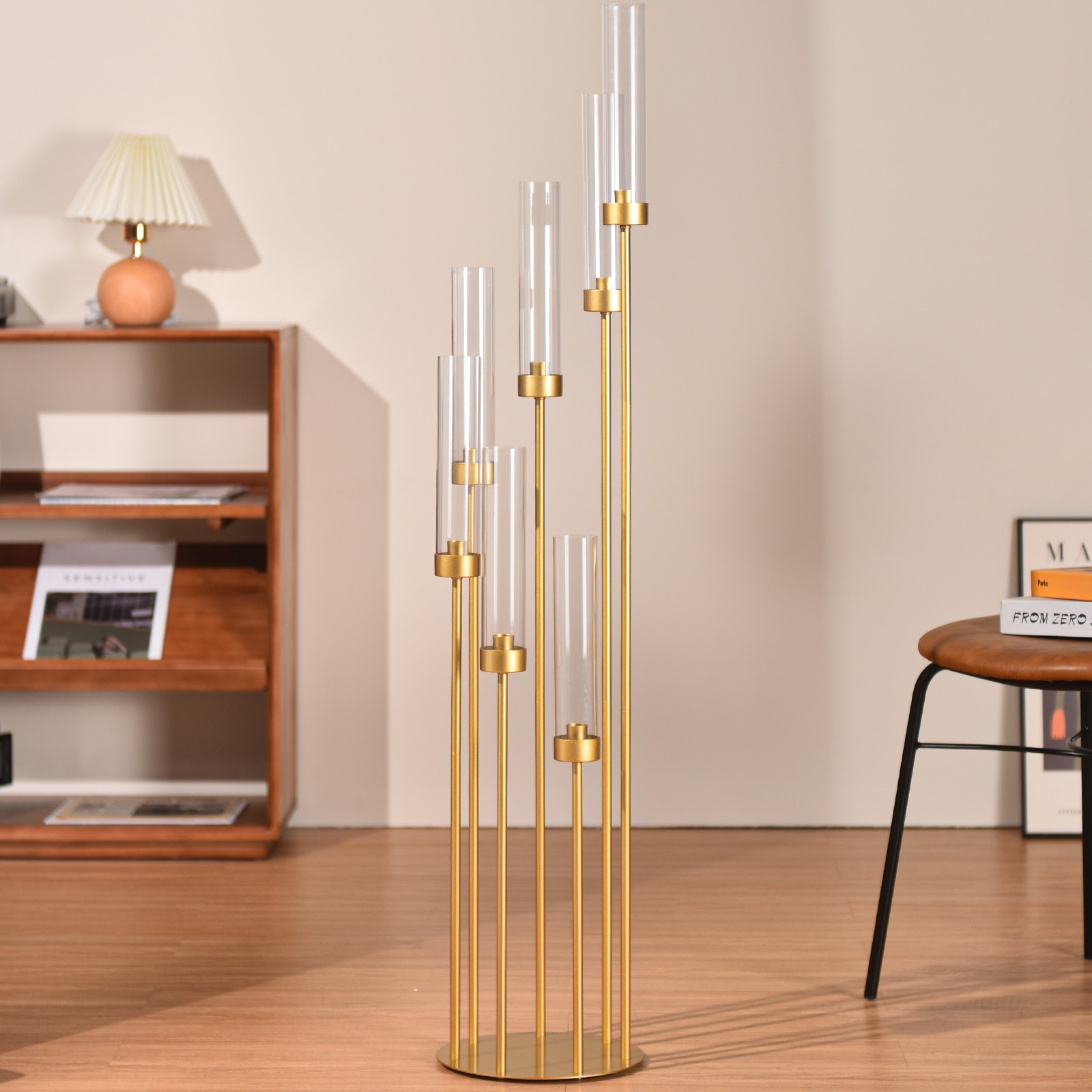 4セット7アームゴールドフロアキャンドルスタンド、高さ48イ - Centerpiece Stick のレビューと価格