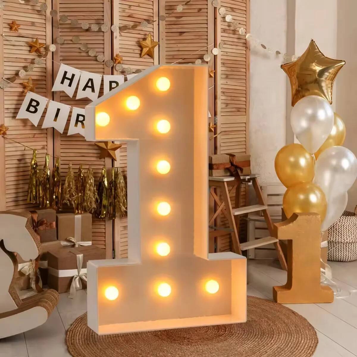 巨大な数字LEDライト 子供の誕生日パーティー 結婚記念日デ - Led Balloon Light のレビューと価格