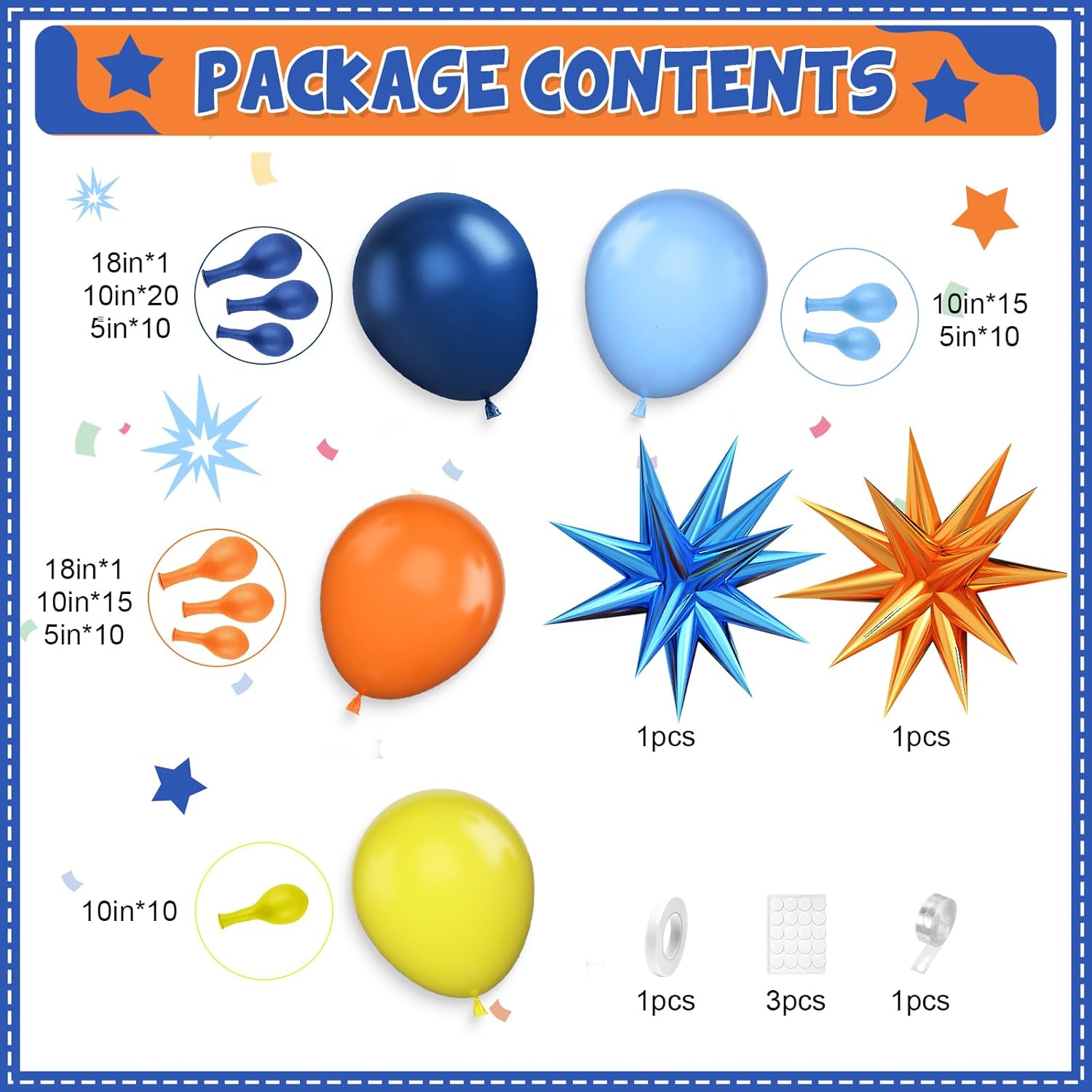ファンタジーバルーンアーチキット、オレンジサファイアブルーひ - Balloon Arch Kit のレビューと価格