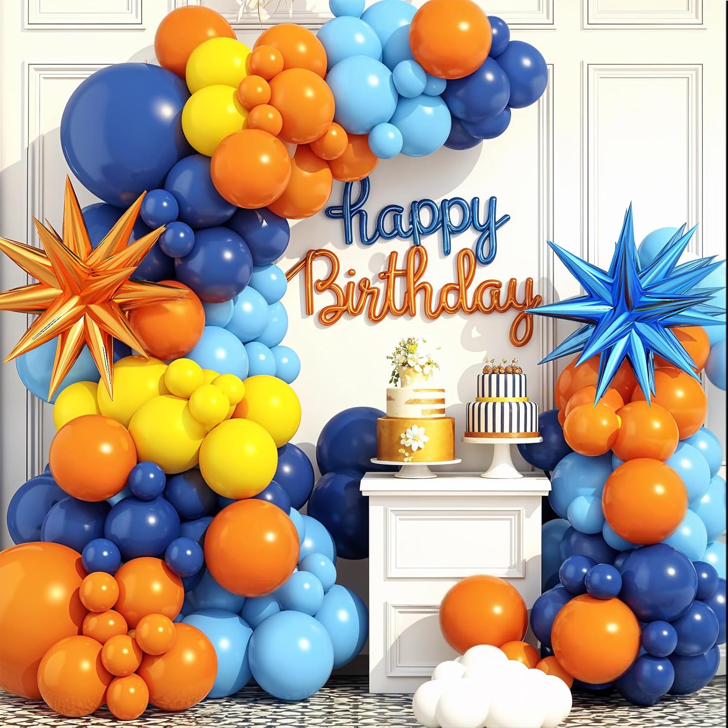 ファンタジーバルーンアーチキット、オレンジサファイアブルーひ - Balloon Arch Kit のレビューと価格