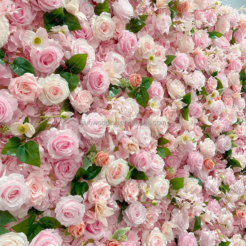 サンウェディングシルク人工花壁カスタムウェディング背景3Dロ - Flower Wall Panel のレビューと価格
