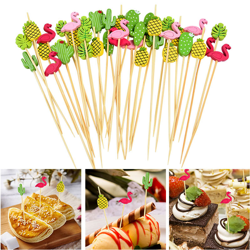 100 個使い捨て竹串ハワイアンフラミンゴパールカクテルピッ - Centerpiece Stick のレビューと価格