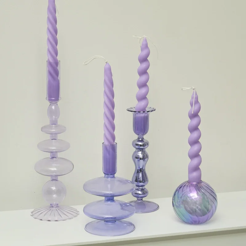 家の装飾用のスパイラルキャンドル,2個,円錐形のキャンドル - Centerpiece Stick のレビューと価格