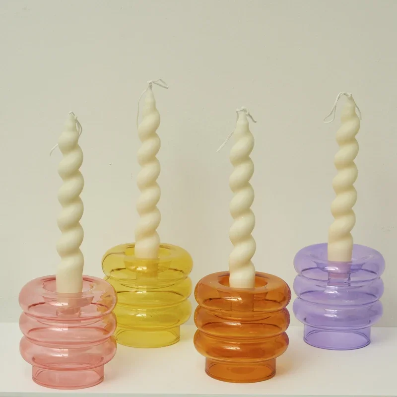 家の装飾用のスパイラルキャンドル,2個,円錐形のキャンドル - Centerpiece Stick のレビューと価格