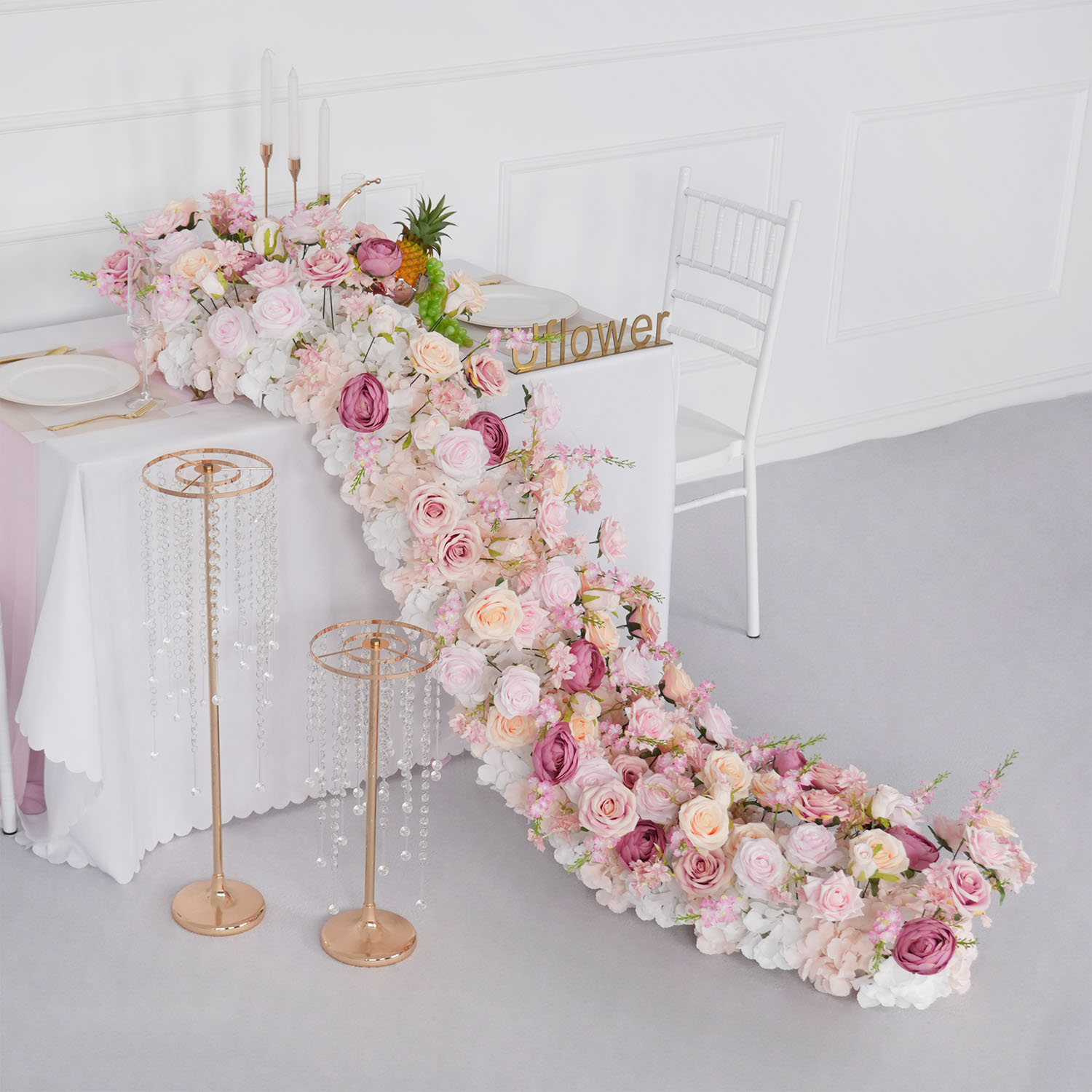 Uflower 高級造花列誕生日パーティーセンターピース結婚 - Flower Wall Panel のレビューと価格