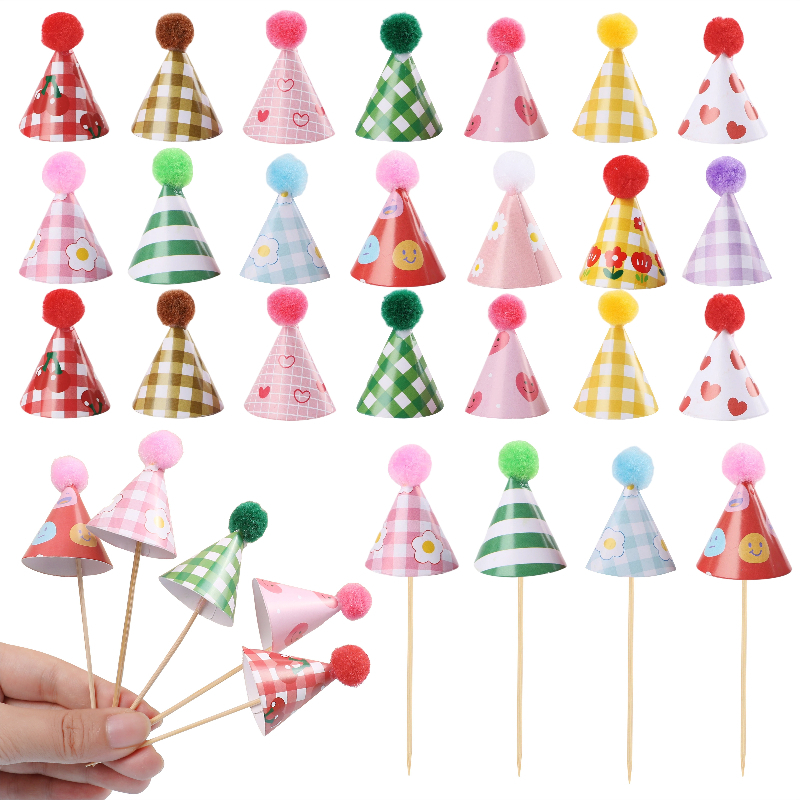 15/30 個ミニパーティーハットケーキトッパーカラフルなポ - Party Hat Cone のレビューと価格