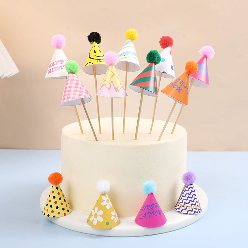 15/30 個ミニパーティーハットケーキトッパーカラフルなポ - Party Hat Cone のレビューと価格