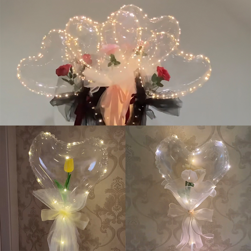 1 セット LED クリアバルーン透明ボボバルーン LED  - Led Balloon Light のレビューと価格