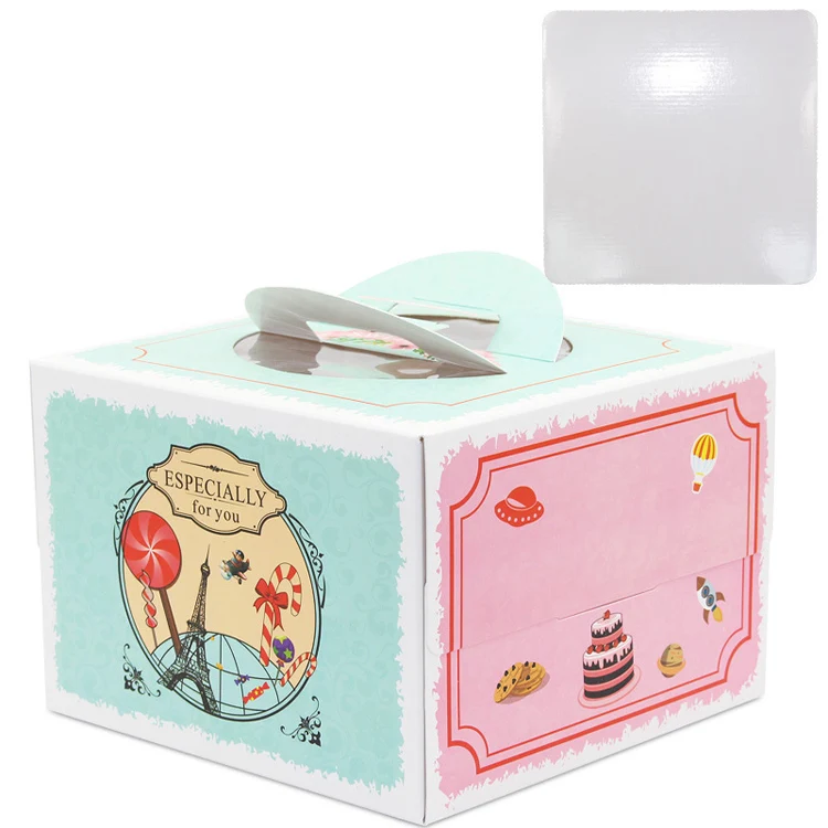5個入り 8インチ ケーキボックス 窓付きハンドル クラフト - Party Event Supplier のレビューと価格
