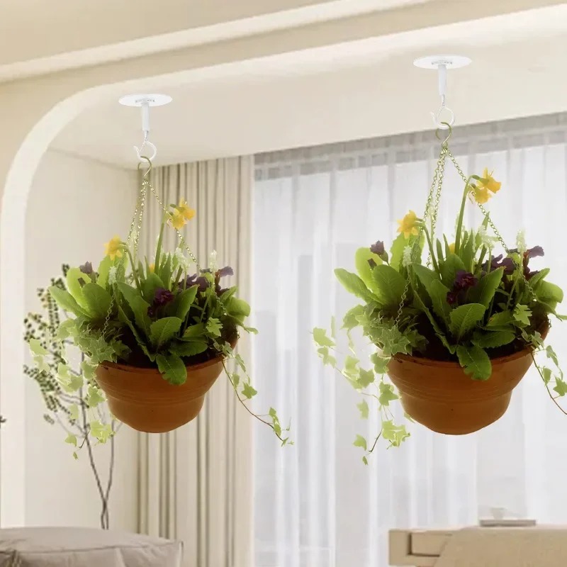 自己粘着天井フック金属植物フック壁掛けハンギングバスケットフ - Flower Wall Panel のレビューと価格