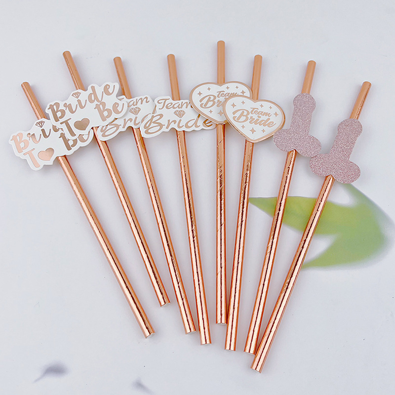 お土産や結婚式の装飾用のローズゴールドストロー,カスタマイズ - Paper Straw Color のレビューと価格