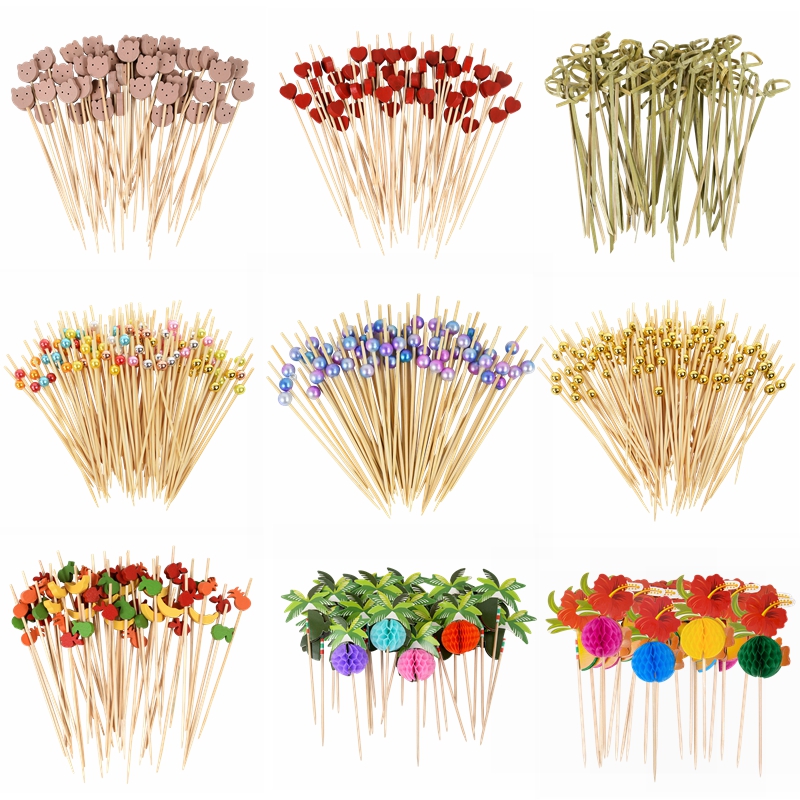 50/100 個かわいいクマハートビーズ竹フルーツスティック - Centerpiece Stick のレビューと価格