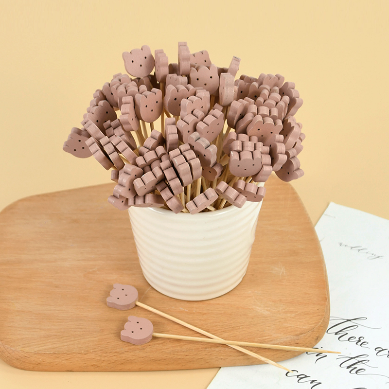 50/100 個かわいいクマハートビーズ竹フルーツスティック - Centerpiece Stick のレビューと価格