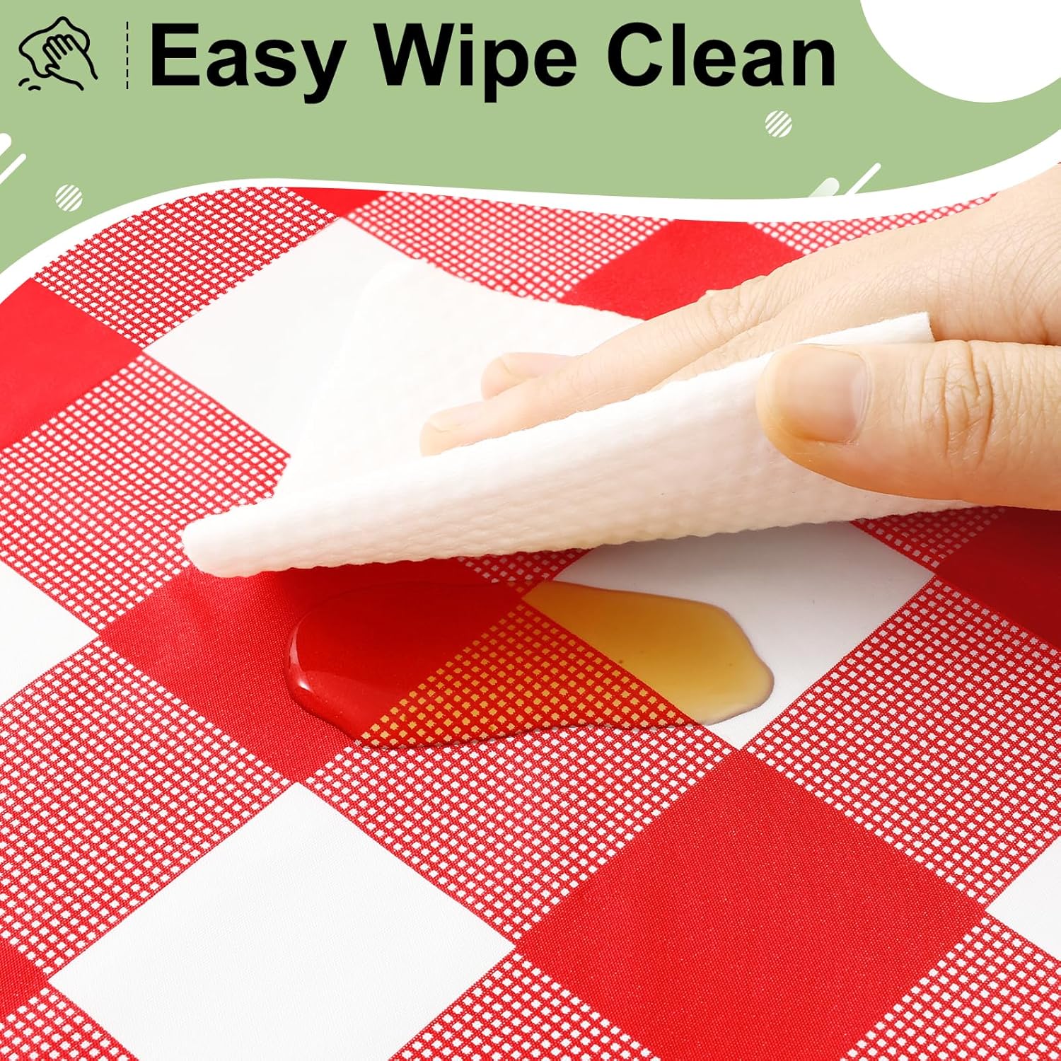 長方形の赤白チェック柄テーブルクロス、防水使い捨て/再利用可 - Table Cloth Disposable のレビューと価格