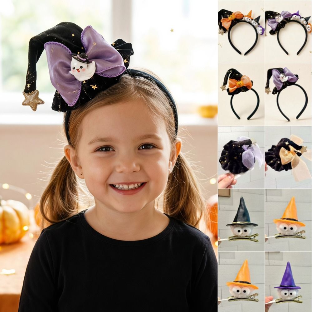 面白いゴーストハロウィン魔女帽子ヘッドバンドメッシュボウハロ - Party Hat Cone のレビューと価格