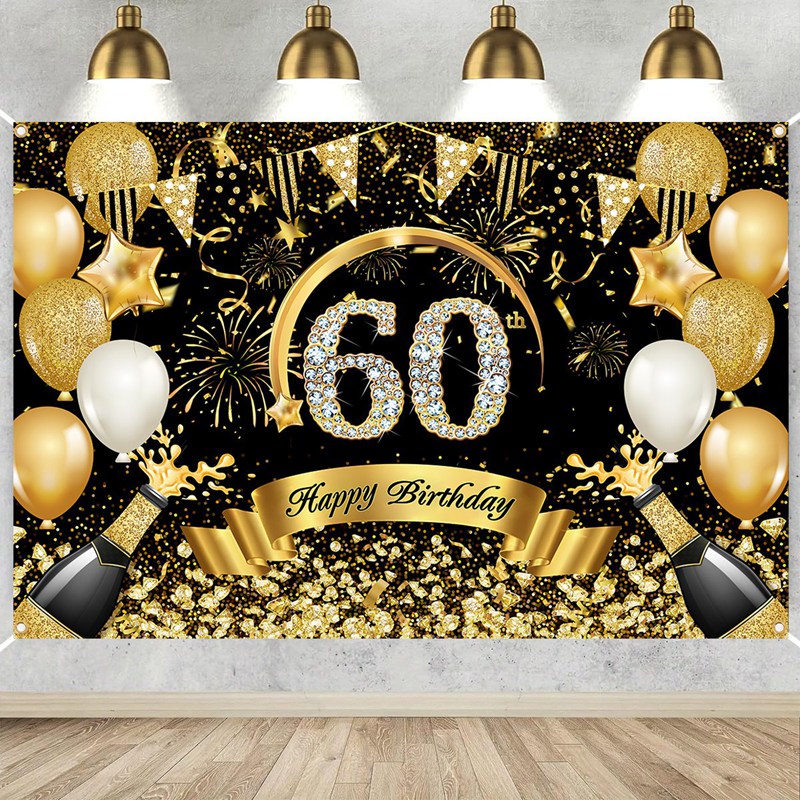 Happy 30th 40th 50th Birthday  - Party Banner Gold のレビューと価格