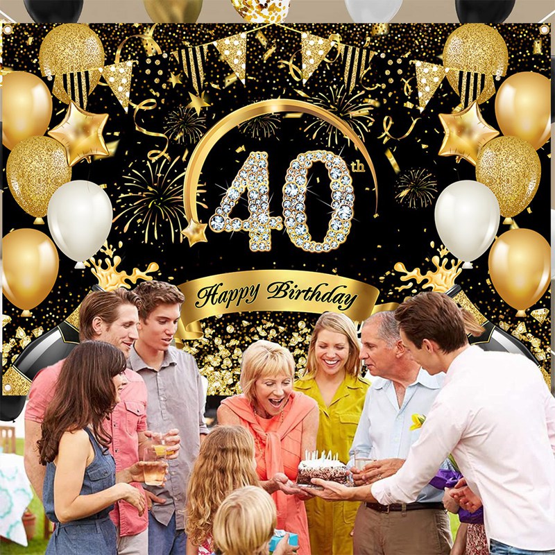 Happy 30th 40th 50th Birthday  - Party Banner Gold のレビューと価格