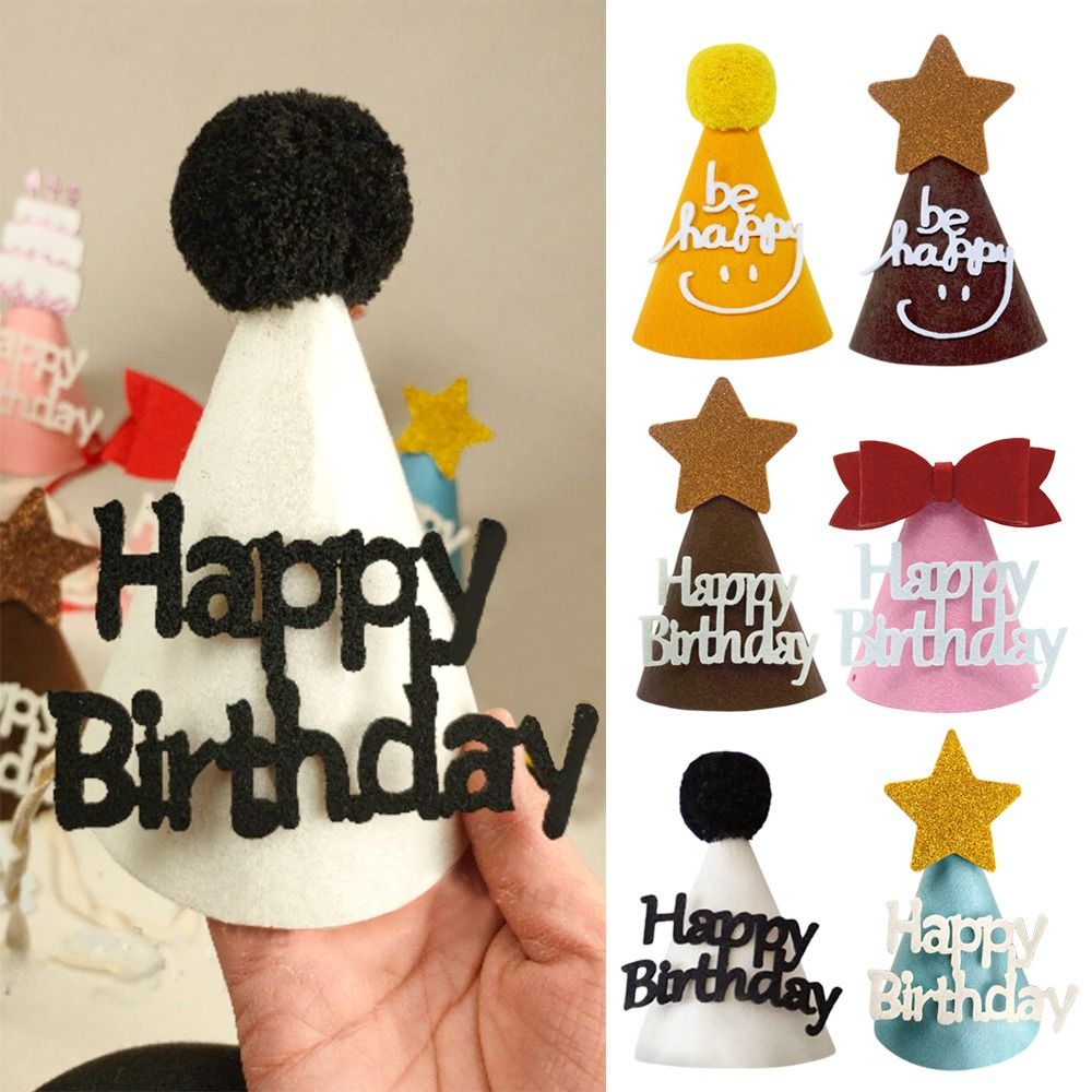 かわいいハッピーバースデーヘッドウェアケーキオーナメント蝶結 - Party Hat Cone のレビューと価格