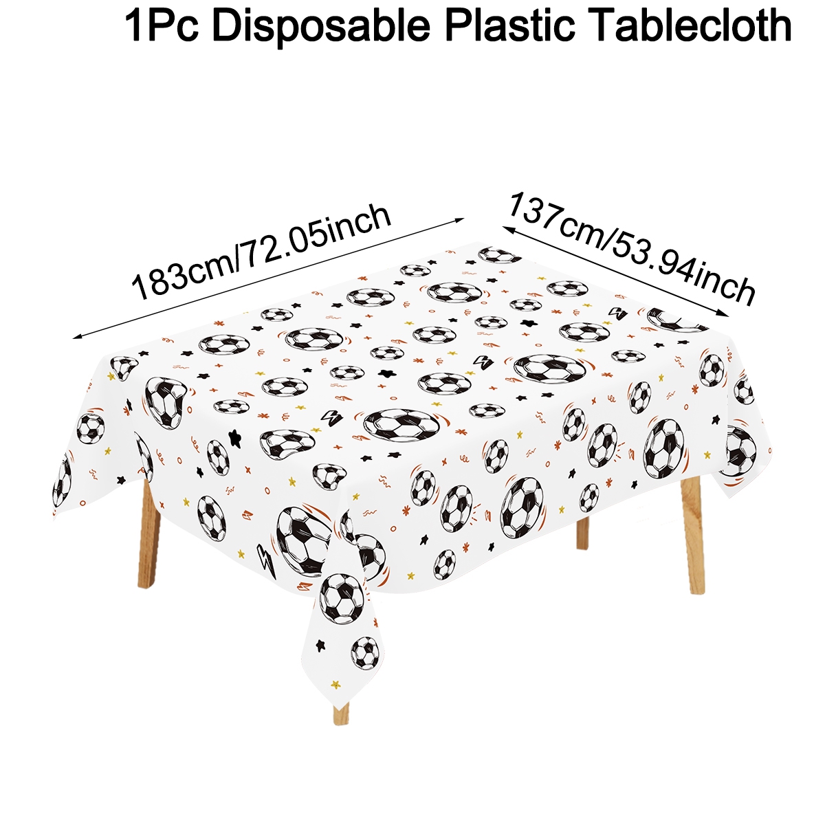 183x137cm サッカーテーマ使い捨てテーブルクロス白背 - Table Cloth Disposable のレビューと価格