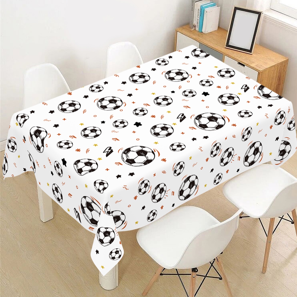 183x137cm サッカーテーマ使い捨てテーブルクロス白背 - Table Cloth Disposable のレビューと価格