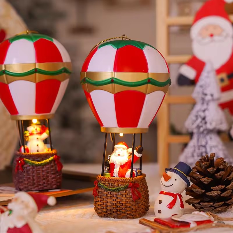クリスマス光るオーナメント、サンタクロース雪だるま熱気球LE - Led Balloon Light のレビューと価格