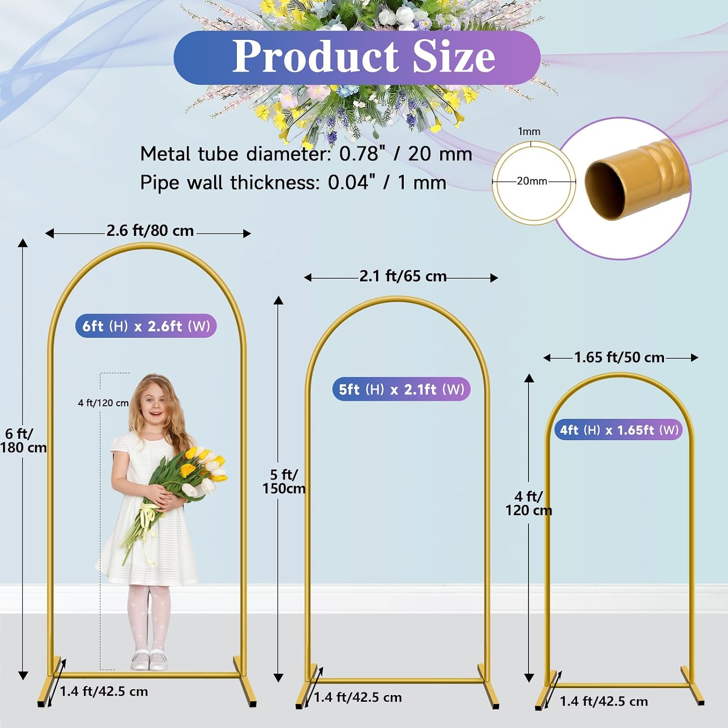ヘムモトップメタルアーチバックドロップスタンド3点セット、6 - Balloon Arch Kit のレビューと価格