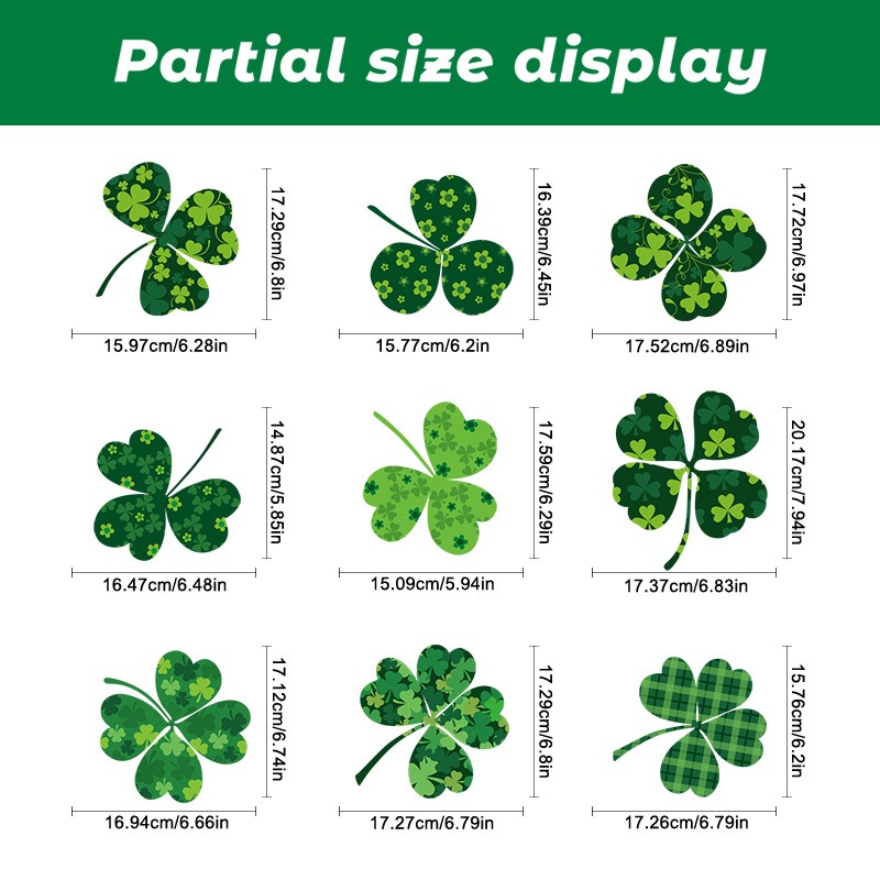 アイルランドの聖パトリックデー用クローバーステッカー、静電気 - Party Event Supply Store のレビューと価格